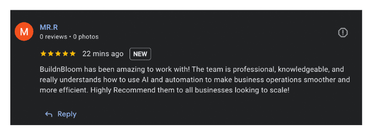 MR.R — 5-star Google review