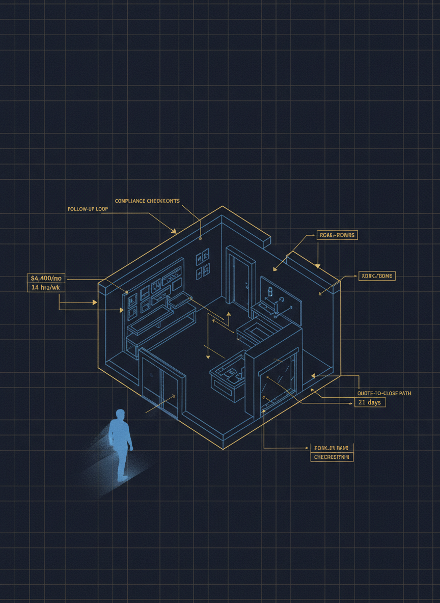 Operational workflow diagram — jobs mapped as system paths