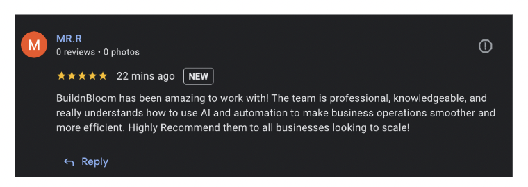 MR.R — 5-star Google review